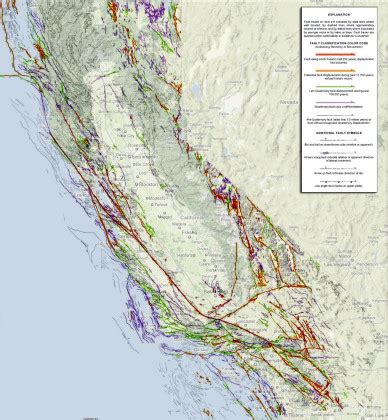 Map of fault lines in California